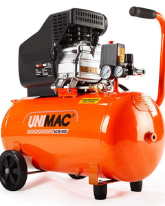 UNIMAC Portable Electric Air Compressor, 50L 3HP Direct Drive, Includes 5pc Air Tool Kit.