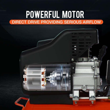 UNIMAC Portable Electric Air Compressor, 50L 3HP Direct Drive, Includes 5pc Air Tool Kit.