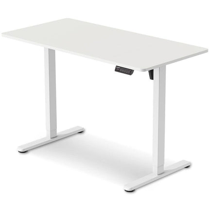 FORTIA Sit To Stand Standing Desk, 120x60cm, 72-118cm Electric Height Adjustable, White.