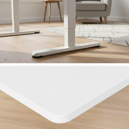 FORTIA Sit To Stand Standing Desk, 120x60cm, 72-118cm Electric Height Adjustable, White.
