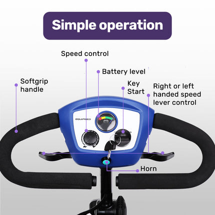 EQUIPMED Mobility Scooter Electric Motorised 4 Wheel Power Portable Folding.