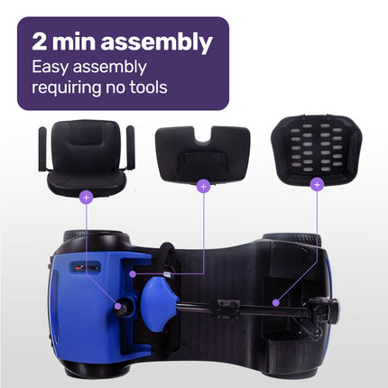 EQUIPMED Mobility Scooter Electric Motorised 4 Wheel Power Portable Folding.