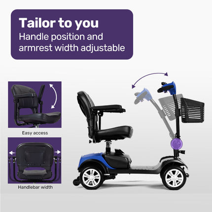 EQUIPMED Mobility Scooter Electric Motorised 4 Wheel Power Portable Folding.