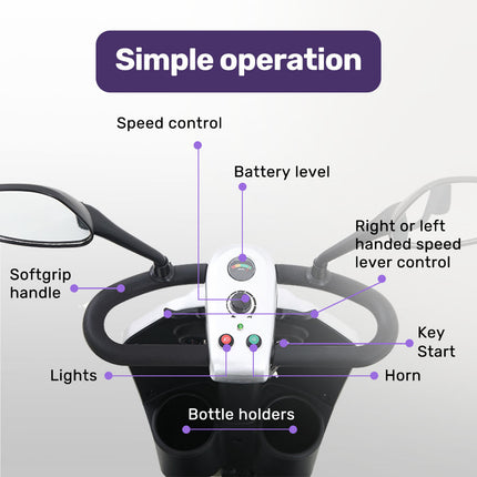 EQUIPMED Mobility Scooter For Elderly Motorized Electric Older Adults 4 Riding.