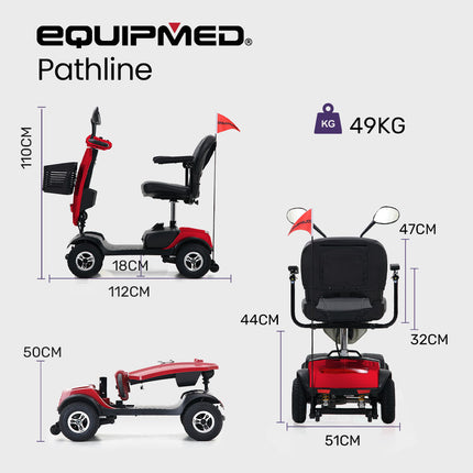 EQUIPMED Mobility Scooter For Elderly Motorized Electric Older Adults 4 Riding.