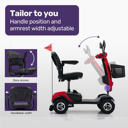 EQUIPMED Mobility Scooter For Elderly Motorized Electric Older Adults 4 Riding.