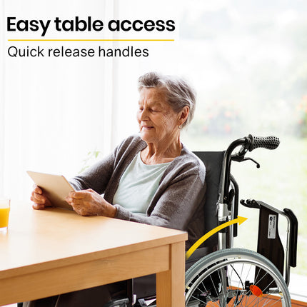 EQUIPMED 24 Inch Portable Folding Wheelchair 24" Mobility Wheel Chair Alloy, Senior Elderly Aid.
