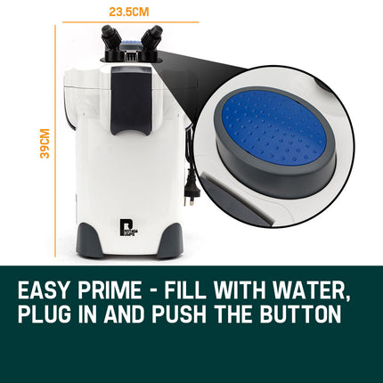 PROTEGE Aquarium External Canister Fish Tank Pump Pond Pressure Filter Garden 1250 L/H.