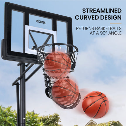 DR. DUNK Basketball Return System, with 360 Degree Universal Attachment.