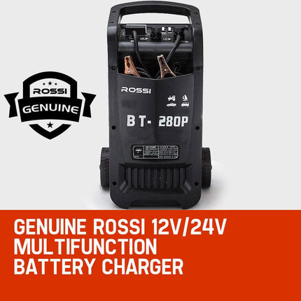 ROSSI 280 Amp Car Battery Charger, 12v/24v Jump Starter, for ATV Boat Truck Tractor, 15A Plug.