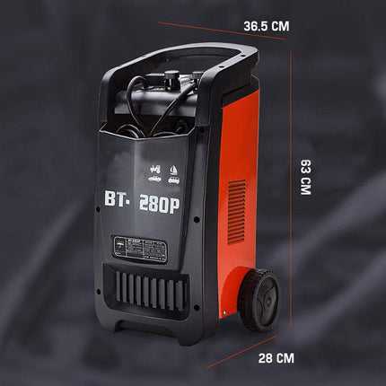 ROSSI 280 Amp Car Battery Charger, 12v/24v Jump Starter, for ATV Boat Truck Tractor, 15A Plug.