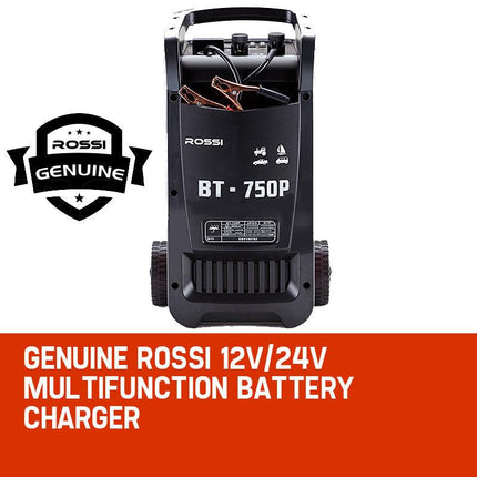 ROSSI 750 Amp Car Battery Charger, 12v/24v Jump Starter, for ATV Boat Truck Tractor, 15A Plug.