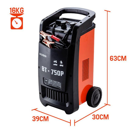 ROSSI 750 Amp Car Battery Charger, 12v/24v Jump Starter, for ATV Boat Truck Tractor, 15A Plug.