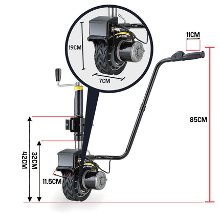T-REX Motorised Jockey Wheel Electric Power Mover 12V 350W Caravan Trailer Boat.