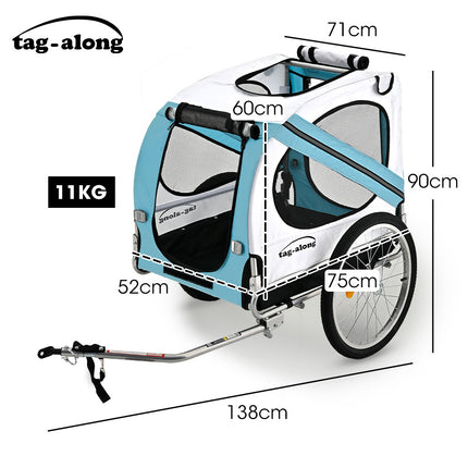 TAG-ALONG Pet & Cargo Bike Trailer, Bicycle Pet & Cargo Trailer, Cargo Carrier, Blue.