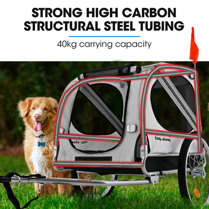 TAG-ALONG Pet & Cargo Bike Trailer, Bicycle Pet & Cargo Trailer, Cargo Carrier, Grey.
