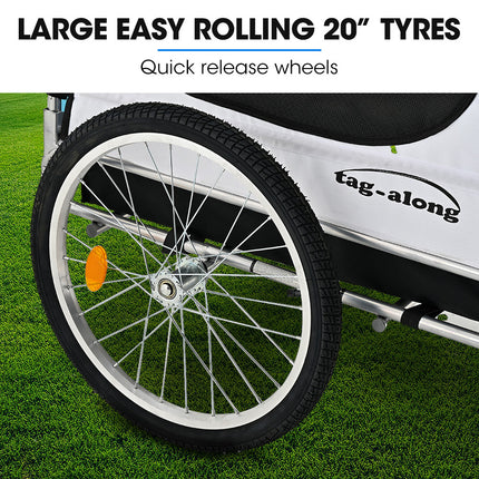 TAG-ALONG Pet & Cargo Bike Trailer, Bicycle Pet & Cargo Trailer, Cargo Carrier, Grey.