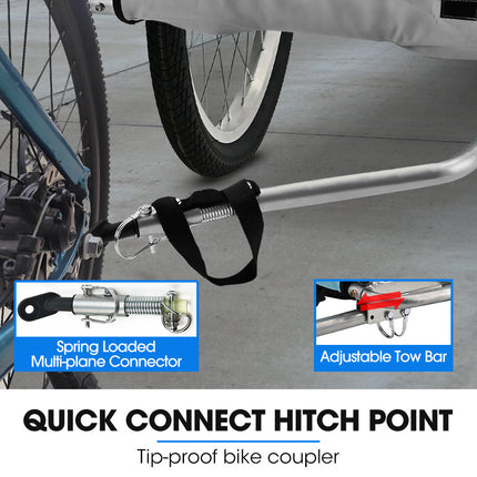 TAG-ALONG Pet & Cargo Bike Trailer, Bicycle Pet & Cargo Trailer, Cargo Carrier, Grey.