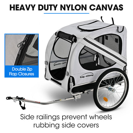 TAG-ALONG Pet & Cargo Bike Trailer, Bicycle Pet & Cargo Trailer, Cargo Carrier, Grey.