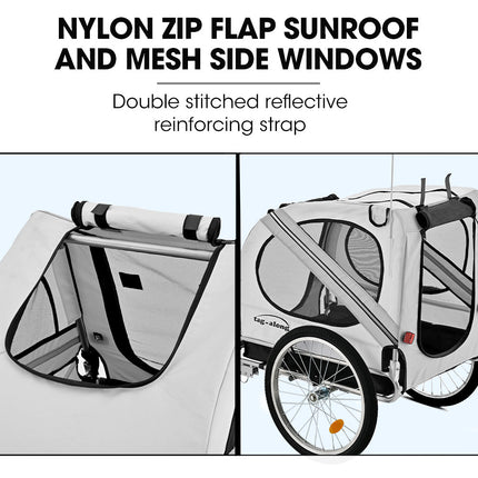 TAG-ALONG Pet & Cargo Bike Trailer, Bicycle Pet & Cargo Trailer, Cargo Carrier, Grey.