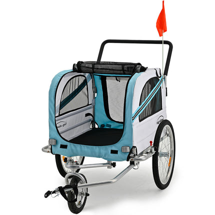 TAG-ALONG Pet & Cargo Jogger Bike Trailer, Pull Behind Bicycle Trailer Carrier Stroller, Blue.