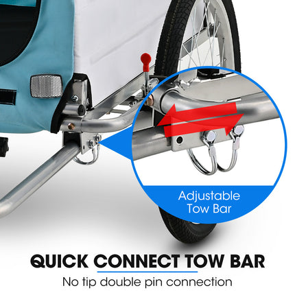 TAG-ALONG Pet & Cargo Jogger Bike Trailer, Pull Behind Bicycle Trailer Carrier Stroller, Blue.