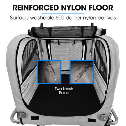 TAG-ALONG Pet & Cargo Jogger Bike Trailer, Pull Behind Bicycle Trailer Carrier Stroller, Grey.