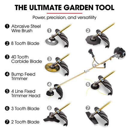 Baumr-AG 65CC Brushcutter Whipper Snipper Trimmer Brush Cutter Multi Pole Tool.
