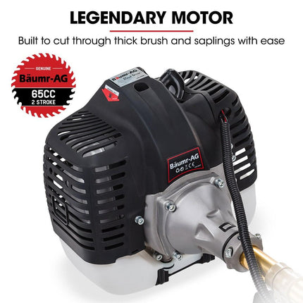 Baumr-AG 65CC Brushcutter Whipper Snipper Trimmer Brush Cutter Multi Pole Tool.
