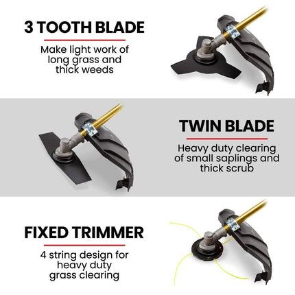 Baumr-AG 65CC Brushcutter Whipper Snipper Trimmer Brush Cutter Multi Pole Tool.