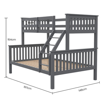 KINGSTON SLUMBER Wooden Single Bed Frame w/ Pop Up Trundle, for Kids Bedroom, White.