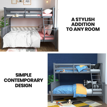KINGSTON SLUMBER Wooden Single Bed Frame w/ Pop Up Trundle, for Kids Bedroom, White.