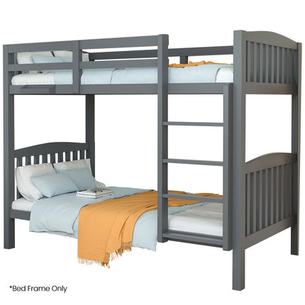 KINGSTON SLUMBER Wooden Single Bed Frame w/ Pop Up Trundle, for Kids Bedroom, White.