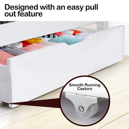Kingston Slumber Trundle Storage Under Bunk Bed Drawers, 2 Pieces, Grey.