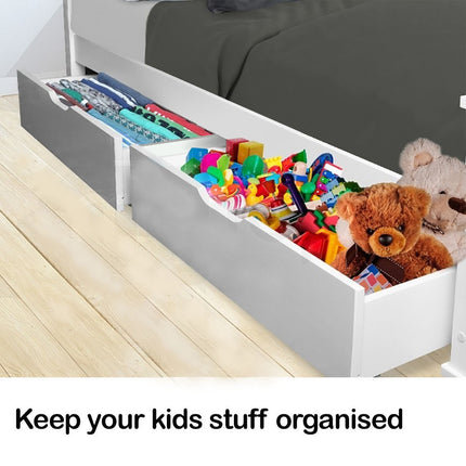 Kingston Slumber Trundle Storage Under Bunk Bed Drawers, 2 Pieces, Grey.