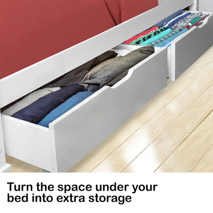 Kingston Slumber Trundle Storage Under Bunk Bed Drawers, 2 Pieces, Grey.