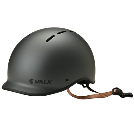 Valk Retro Bike Helmet, 56-61cm S, M, L Universal Dial Fit System, Charcoal.