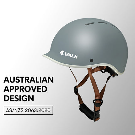 VALK Retro Bike Helmet, 56-61cm S, M, L Universal Dial Fit System, Graphite Blue.
