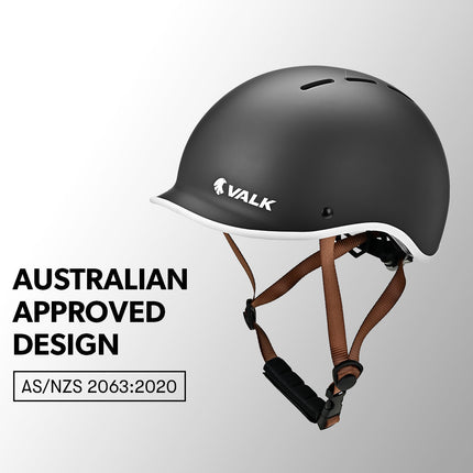 VALK Retro Bike Helmet, 56-61cm S, M, L Universal Dial Fit System, Graphite Blue.
