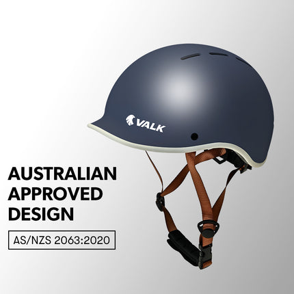 VALK Retro Bike Helmet, 56-61cm S, M, L Universal Dial Fit System, Shadow Navy.