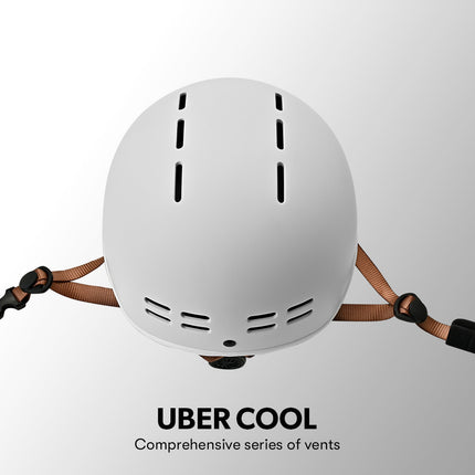 Valk Retro Bike Helmet, 56-61cm S, M, L Universal Dial Fit System, Arctic White.