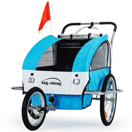 Tag-along Kids Bike Trailer Child Bicycle Pram Stroller Children Jogger Blue.