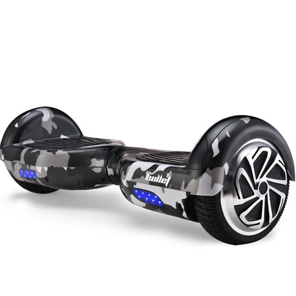 BULLET Gen III Hoverboard Scooter, Dual Copper Motors, UL Certified, AU Compliant, 6.5" Wheels, Superior Self Balancing System, LED Lights, Carry Bag, Camo Grey.