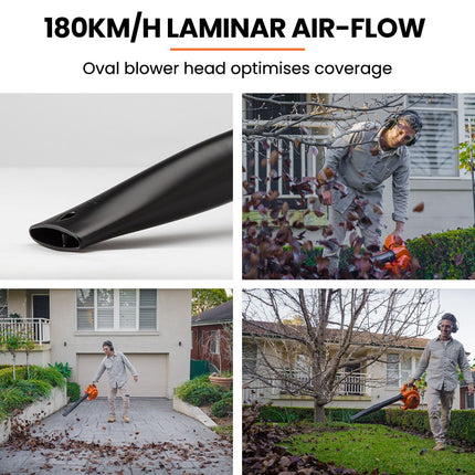 MTM Petrol Leaf Blower 26CC 2-Stroke Petrol Hand Garden Yard Outdoor Two.