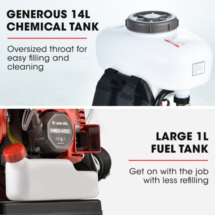 Baumr-AG Backpack 2-Stroke Petrol Powered Chemical Sprayer Fogger Mister Blower.