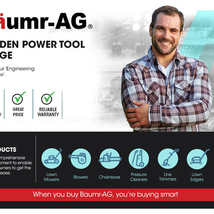 BAUMR-AG Cordless Leaf Blower Vacuum Petrol Hand Garden Lawn Held Vac 2-Stroke.