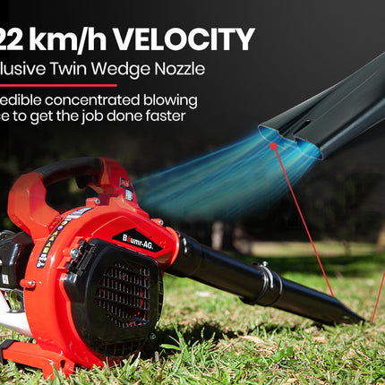 BAUMR-AG Cordless Leaf Blower Vacuum Petrol Hand Garden Lawn Held Vac 2-Stroke.