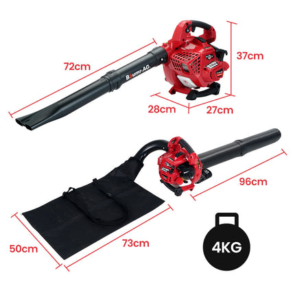 BAUMR-AG Cordless Leaf Blower Vacuum Petrol Hand Garden Lawn Held Vac 2-Stroke.