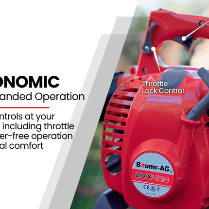 Baumr-AG Petrol Leaf Blower Vacuum 4 Stroke - Vac Garden Commercial Hand Outdoor.