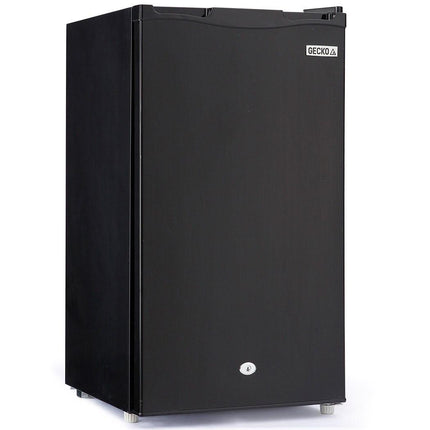 GECKO 95L Portable Upright Fridge and Freezer, 12V/24V for Camping, Caravans, Black.